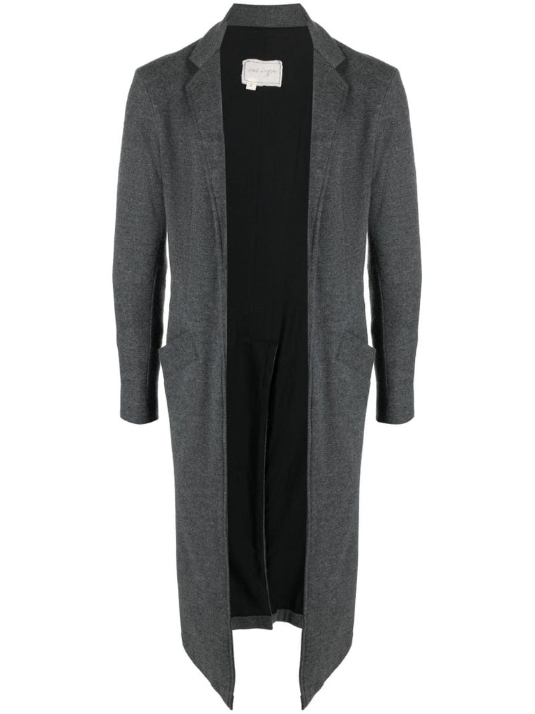 Grey Wool Long Cardi-coat