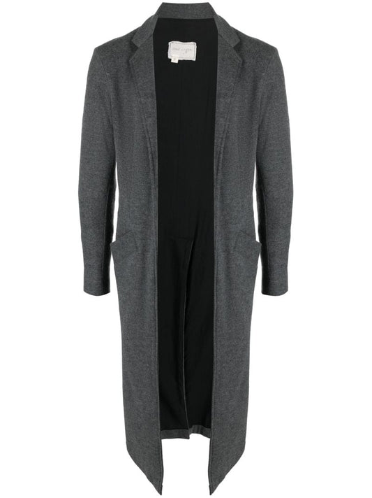 Grey Wool Long Cardi-coat
