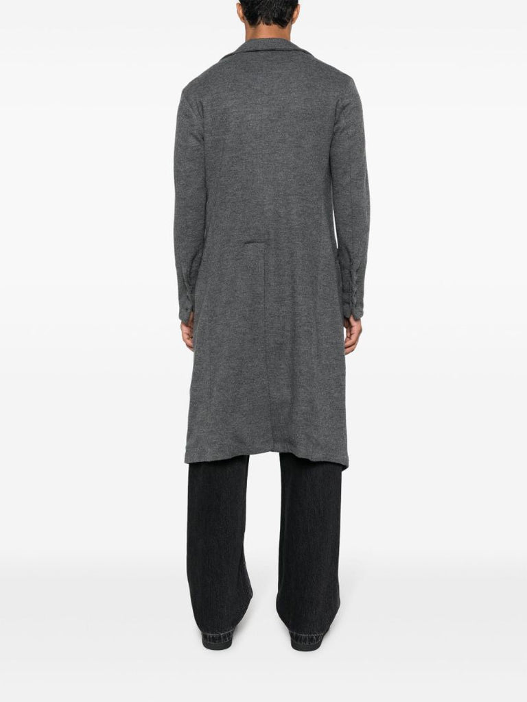 Grey Wool Long Cardi-coat
