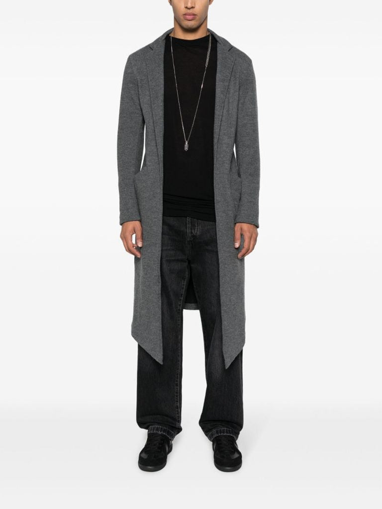 Grey Wool Long Cardi-coat