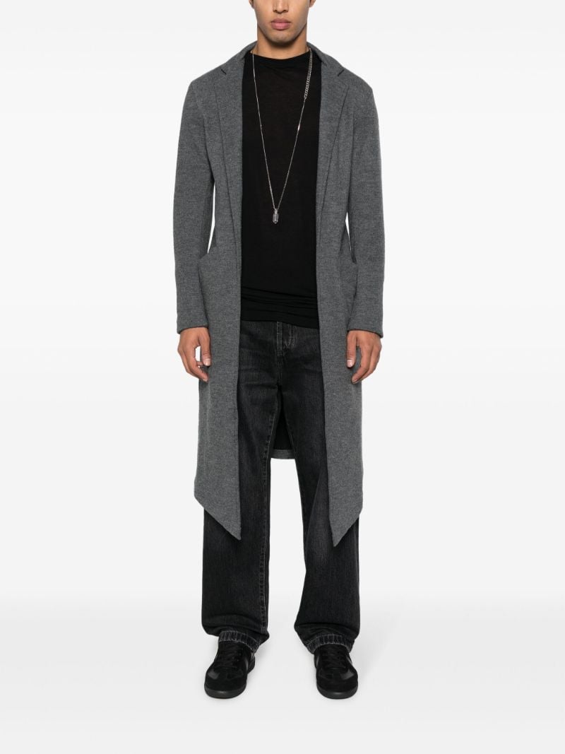 Grey Wool Long Cardi-coat