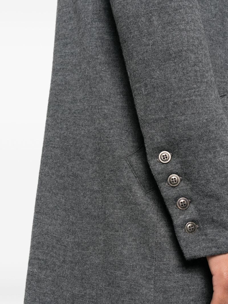Grey Wool Long Cardi-coat