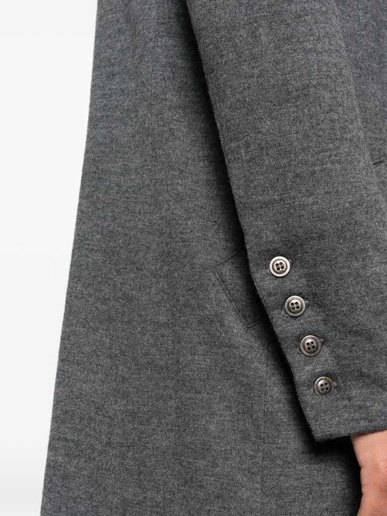 Grey Wool Long Cardi-coat