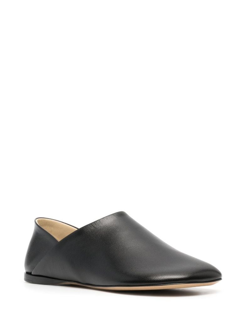 Black Toy Leather Ballerina Shoes