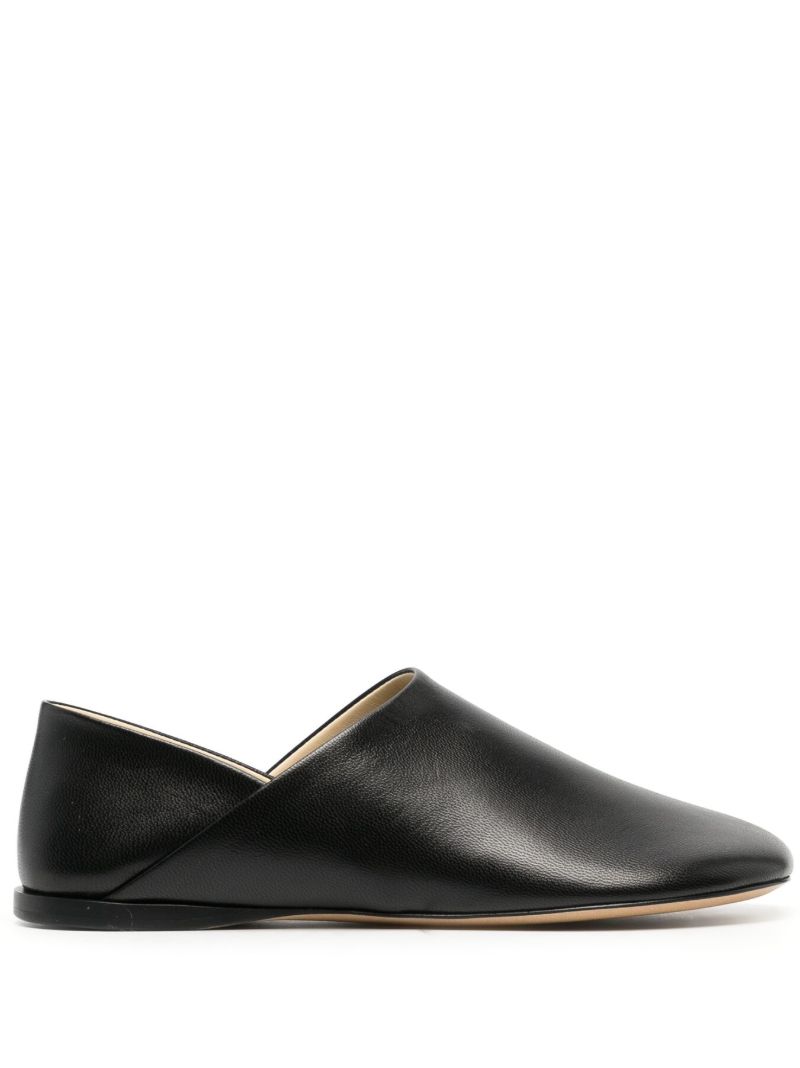 Black Toy Leather Ballerina Shoes