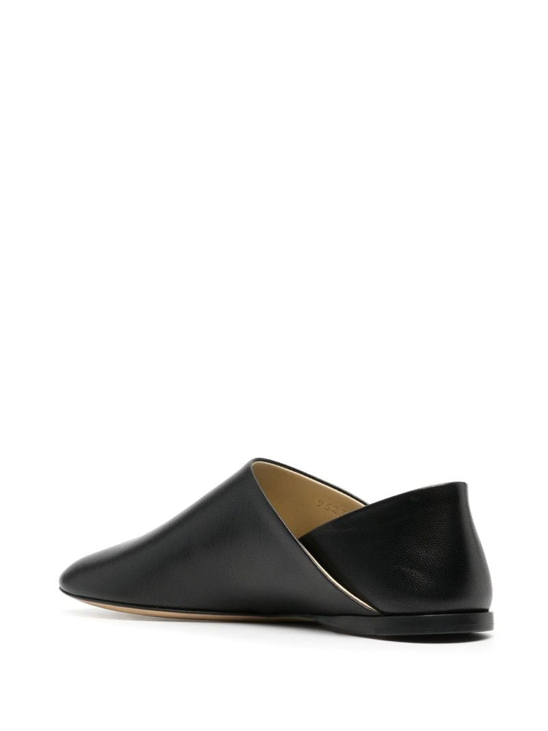 Black Toy Leather Ballerina Shoes