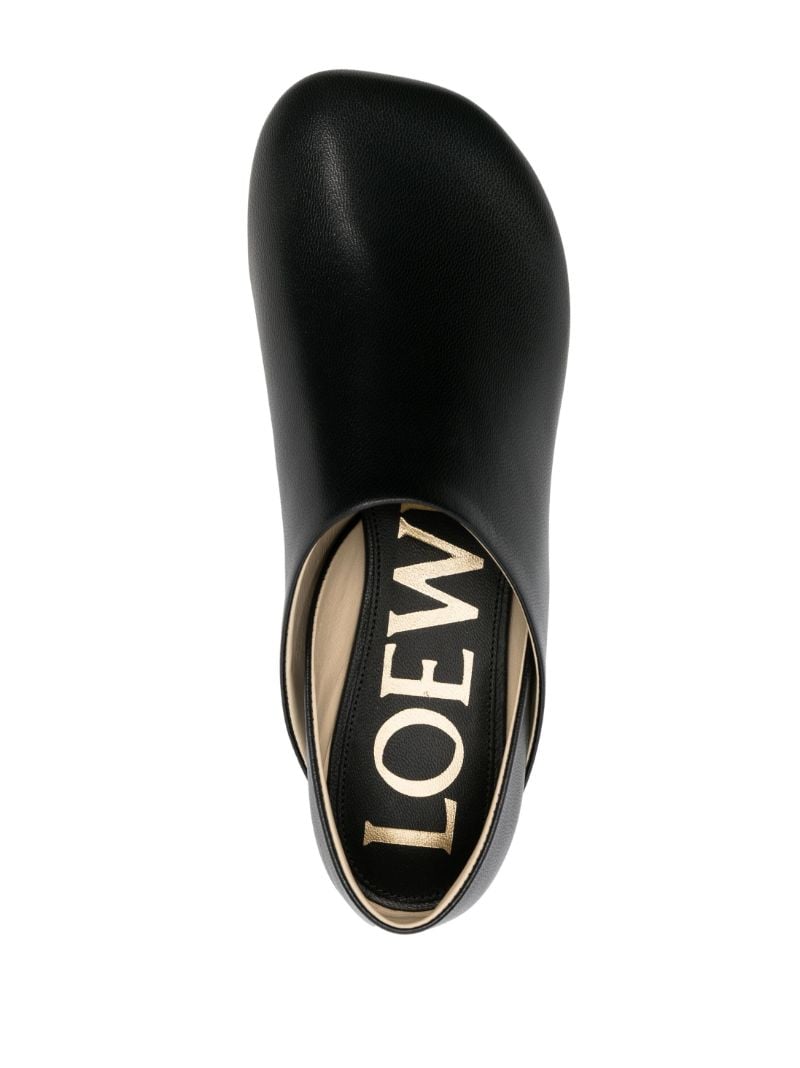 Black Toy Leather Ballerina Shoes