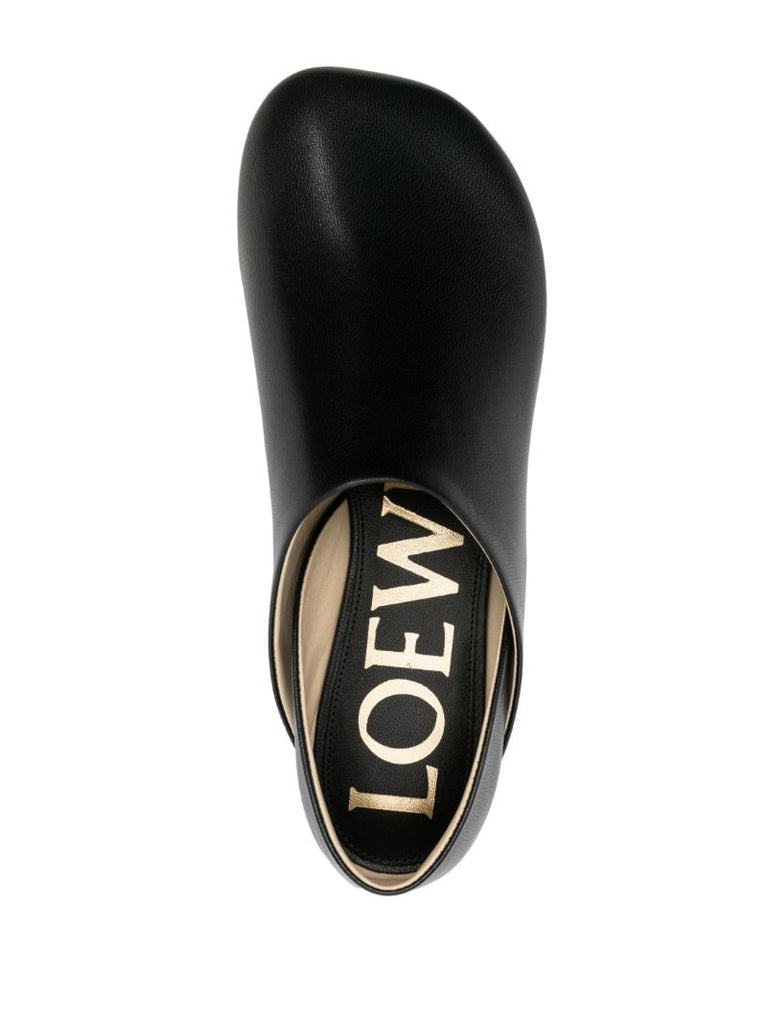 Black Toy Leather Ballerina Shoes