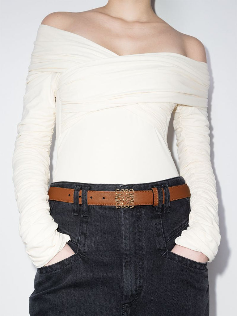Brown Anagram Leather Belt
