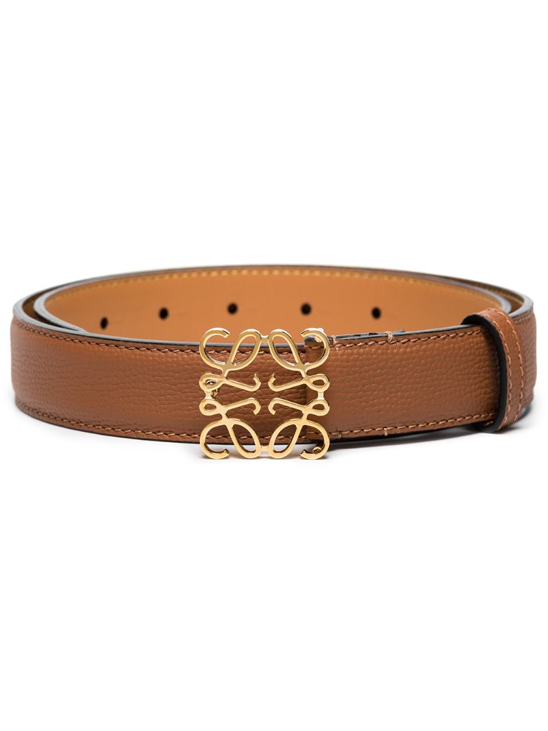 Brown Anagram Leather Belt
