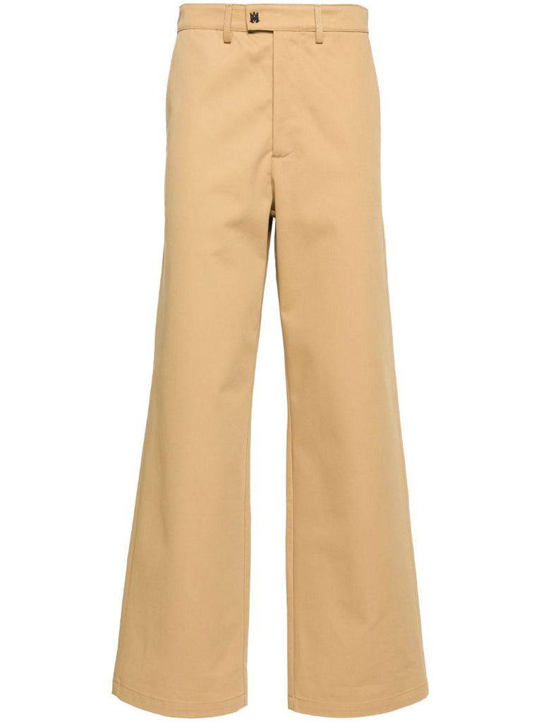 Brown Cotton Wide Leg Trousers
