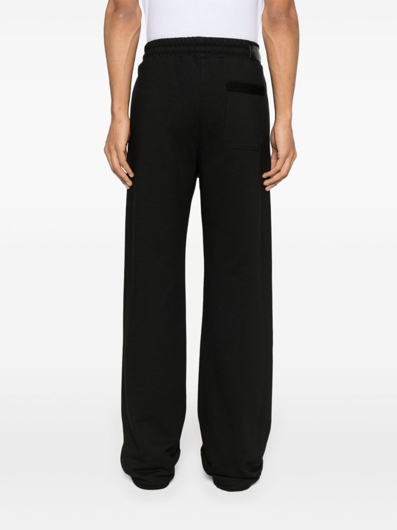 Black Wide-leg Cotton Track Pants