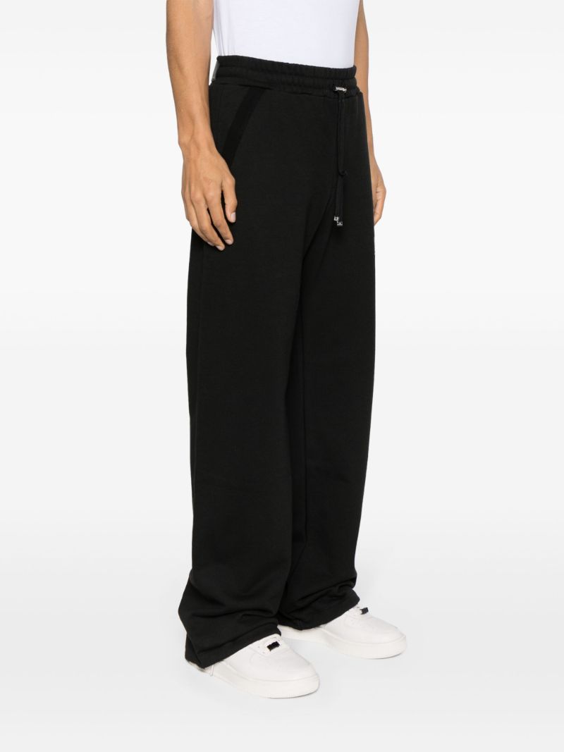 Black Wide-leg Cotton Track Pants
