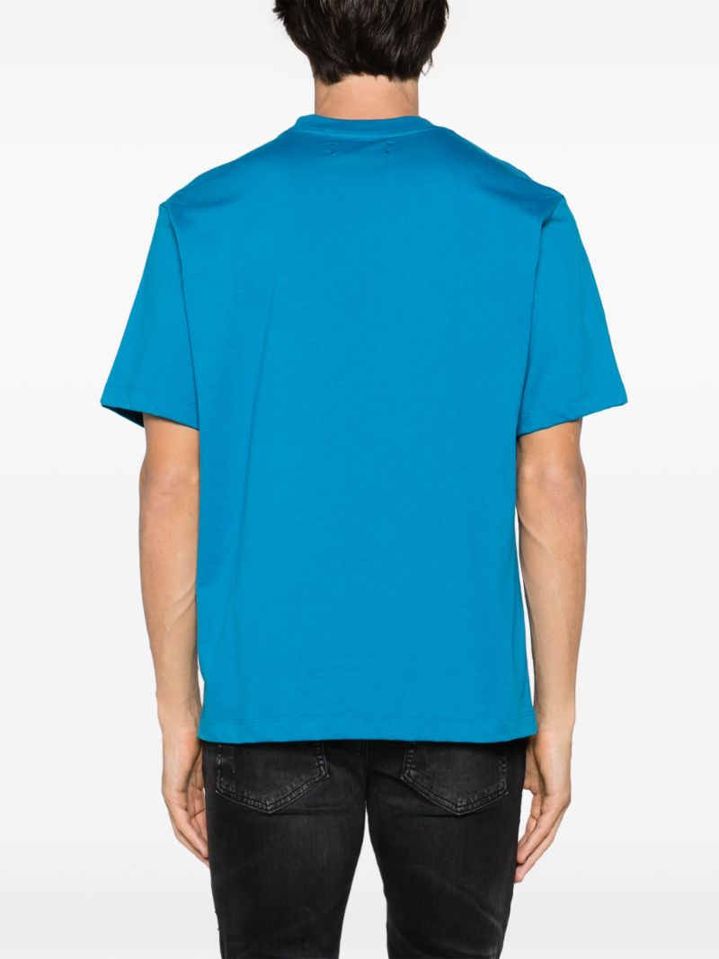 Blue Logo-print Cotton T-shirt