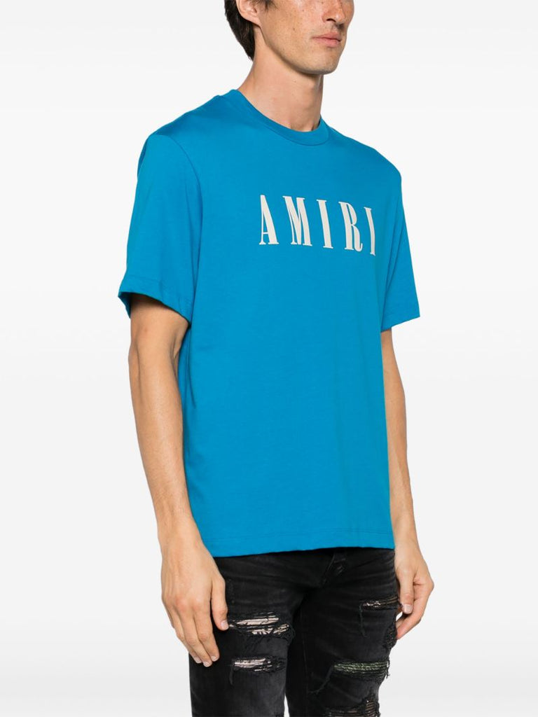 Blue Logo-print Cotton T-shirt