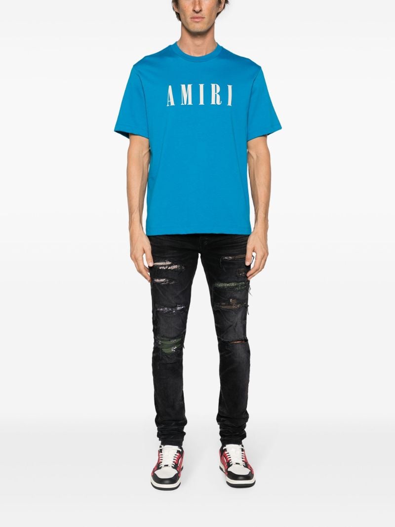 Blue Logo-print Cotton T-shirt