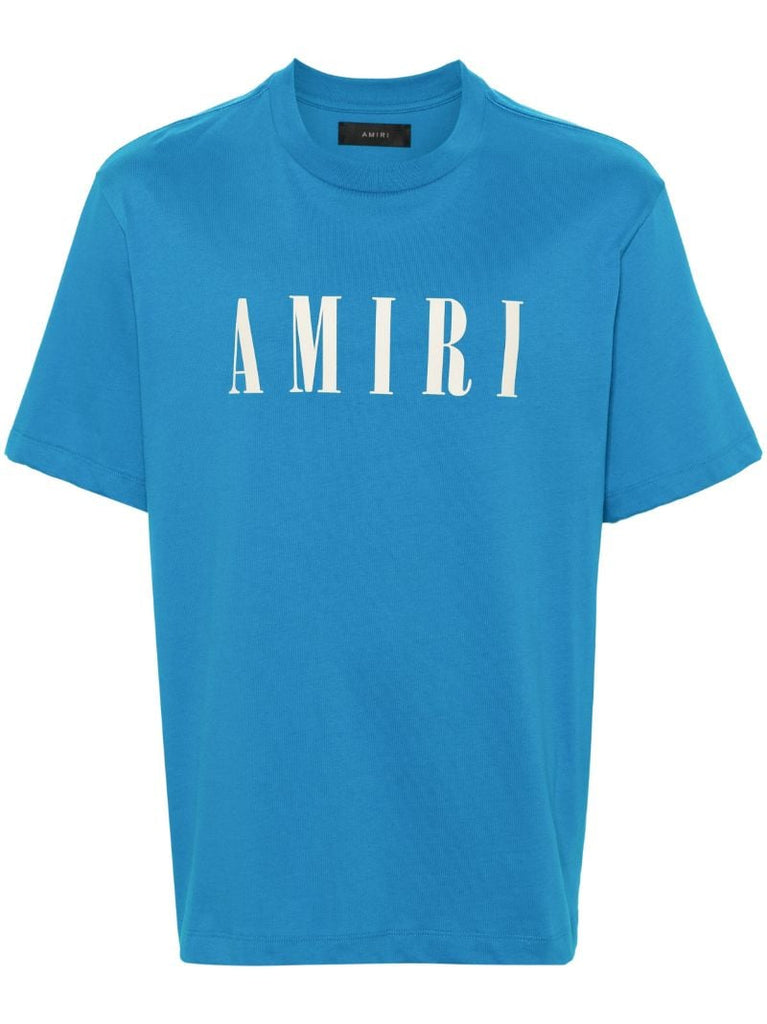 Blue Logo-print Cotton T-shirt