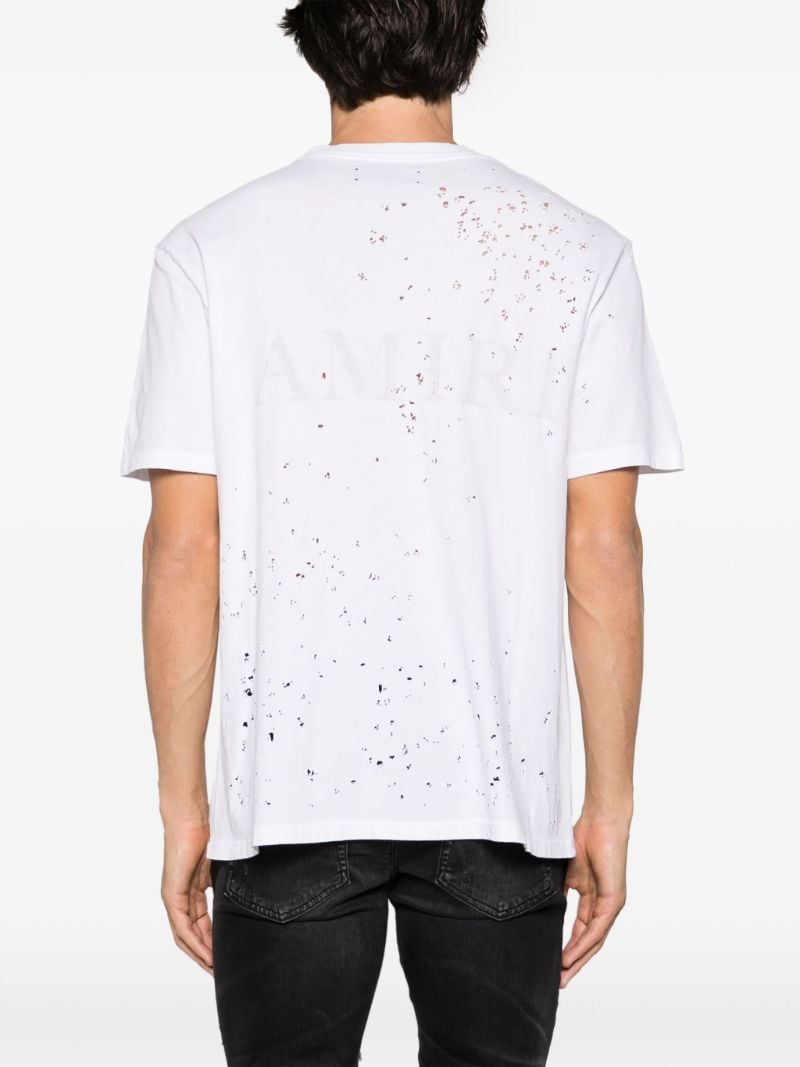 White Ma Distressed Cotton T-shirt