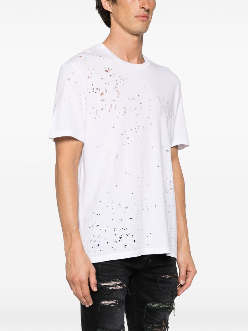 White Ma Distressed Cotton T-shirt