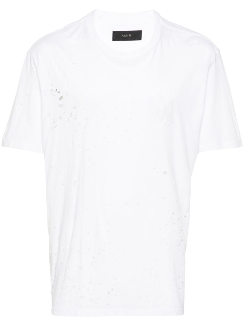 White Ma Distressed Cotton T-shirt