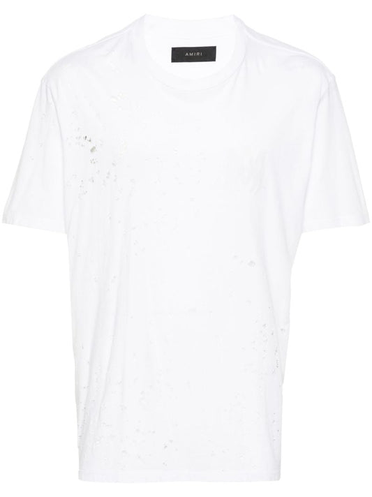 White Ma Distressed Cotton T-shirt