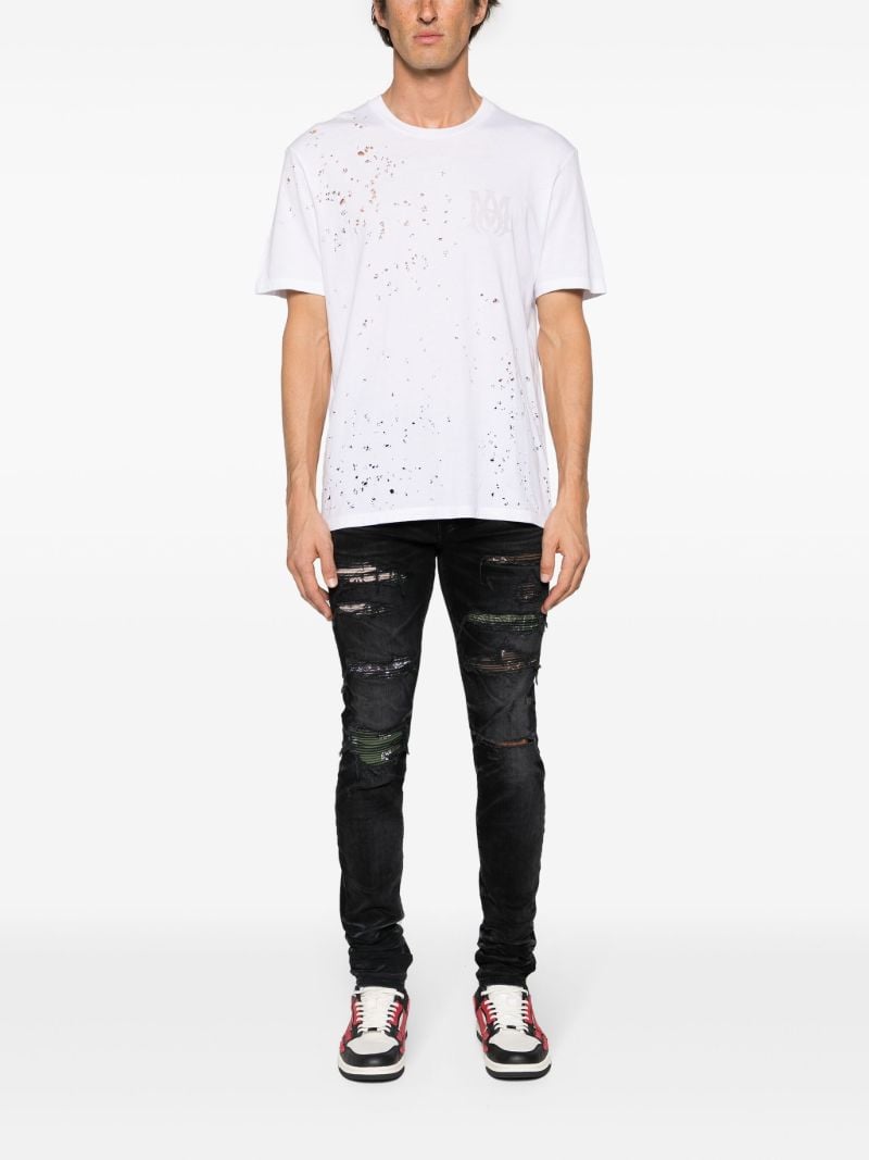 White Ma Distressed Cotton T-shirt