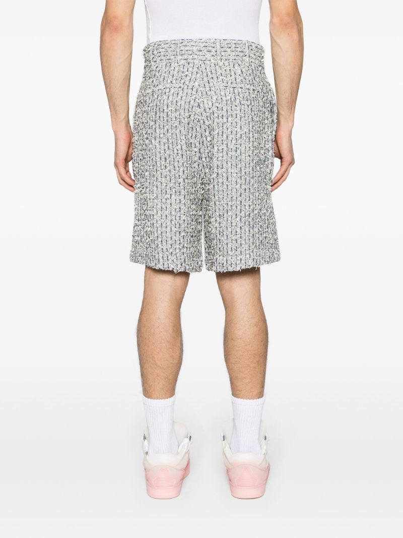 White and Blue BouclÃ_x0083_Â© Shorts
