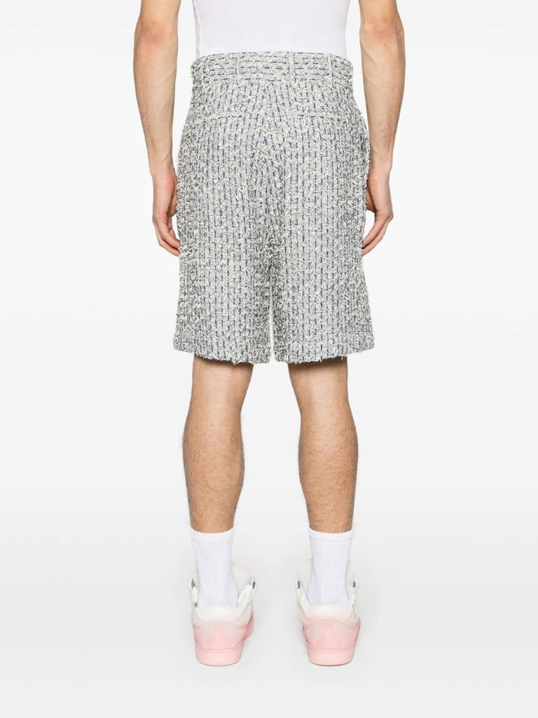 White and Blue BouclÃ_x0083_Â© Shorts