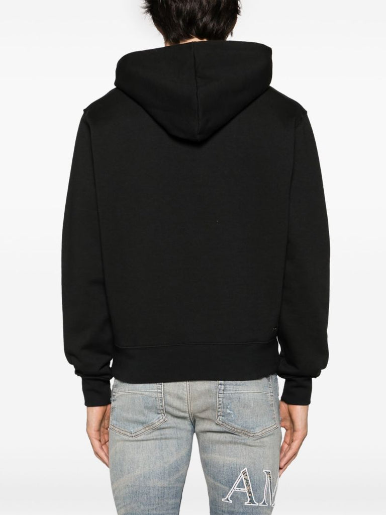 Black Logo AppliquÃ_x0083_Â© Cotton Hoodie