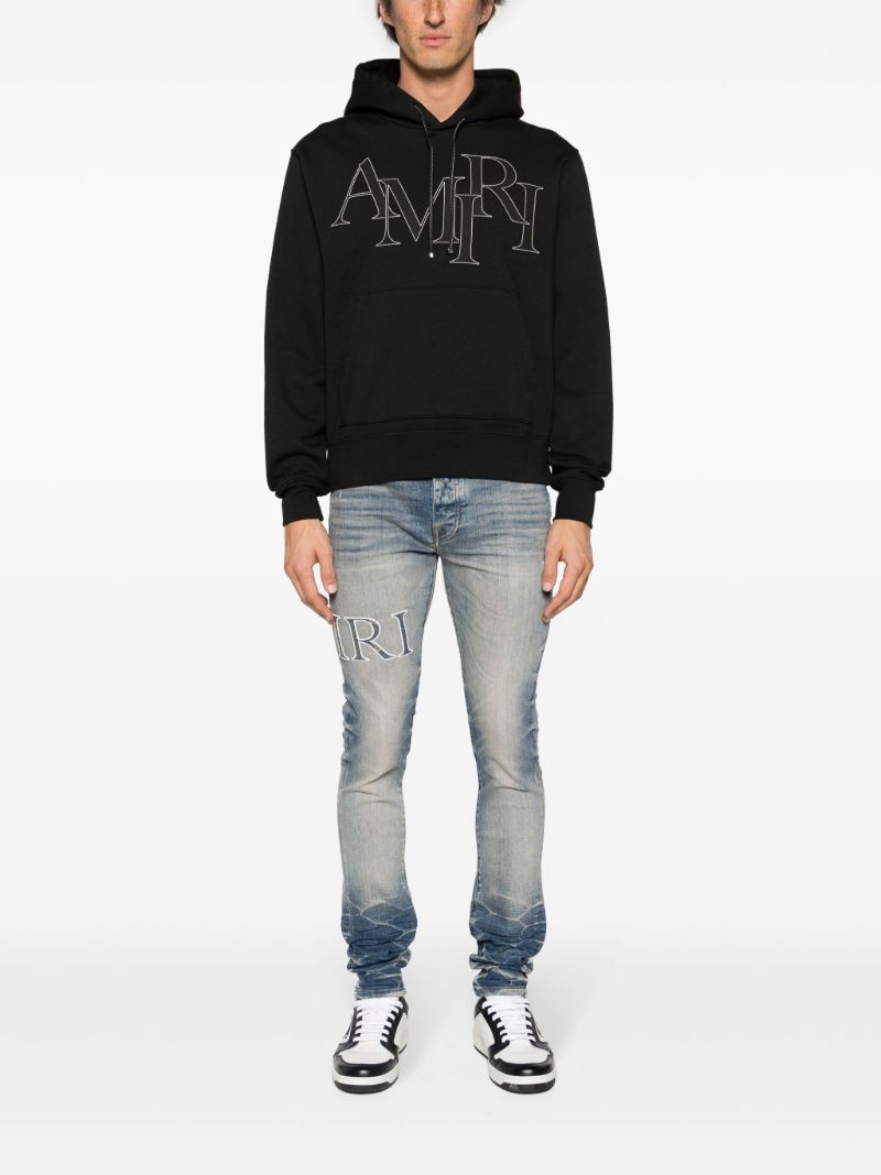 Black Logo AppliquÃ_x0083_Â© Cotton Hoodie