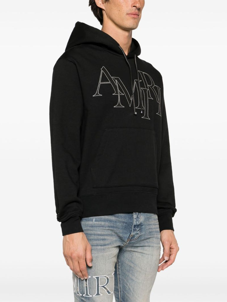 Black Logo AppliquÃ_x0083_Â© Cotton Hoodie