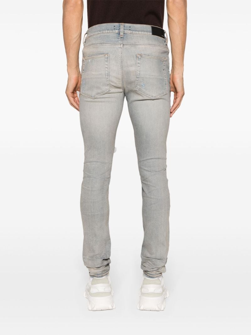 Blue Bandana Distressed Skinny-cut Jeans
