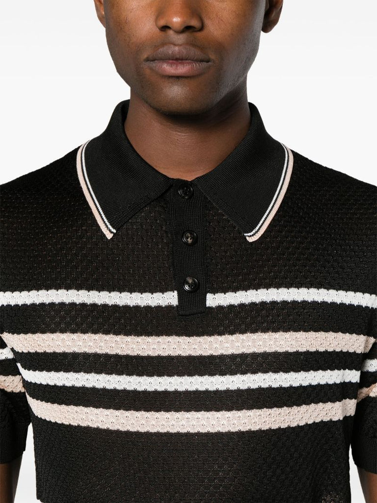 Black Striped Polo Shirt