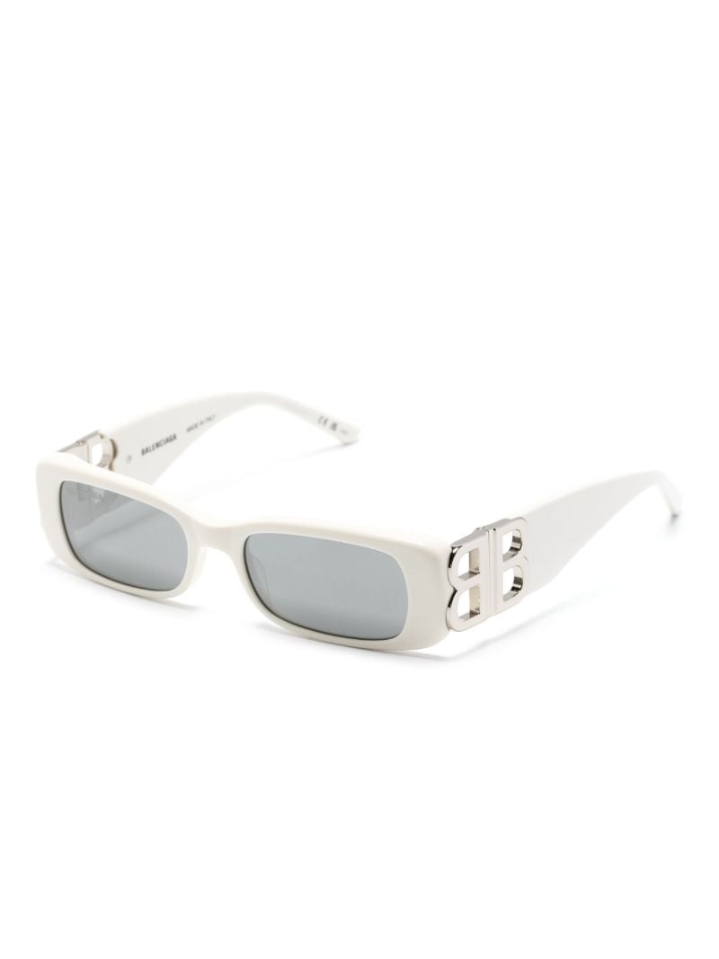 White Bb Rectangle Frame Sunglasses