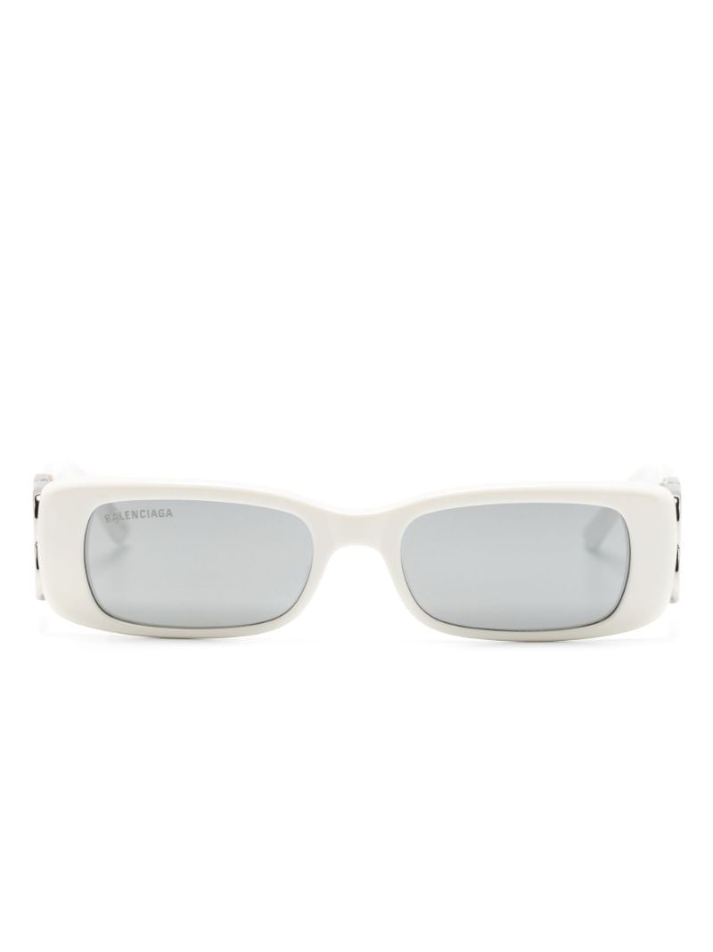 White Bb Rectangle Frame Sunglasses