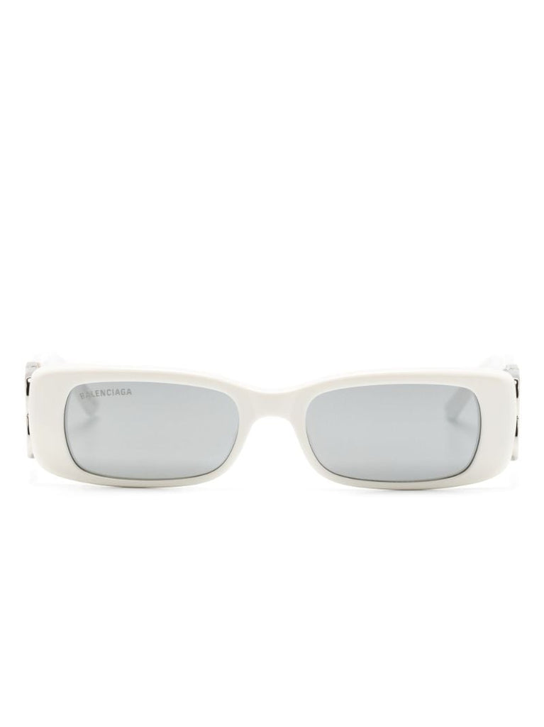 White Bb Rectangle Frame Sunglasses