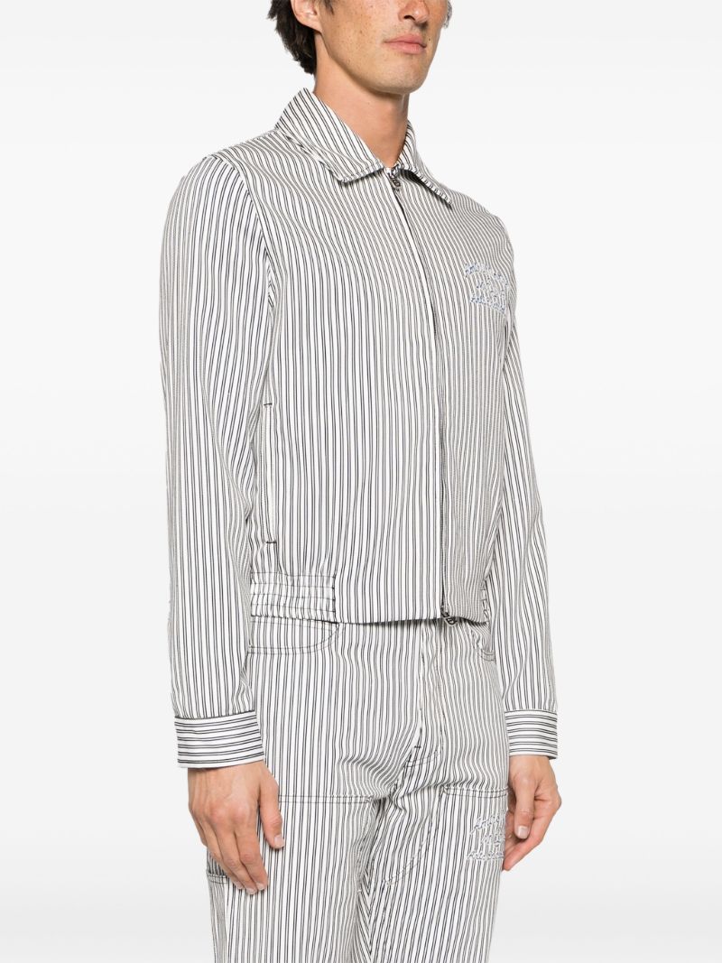 White Motors Striped Cotton Jacket