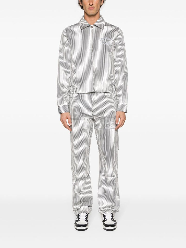 White Motors Striped Cotton Jacket