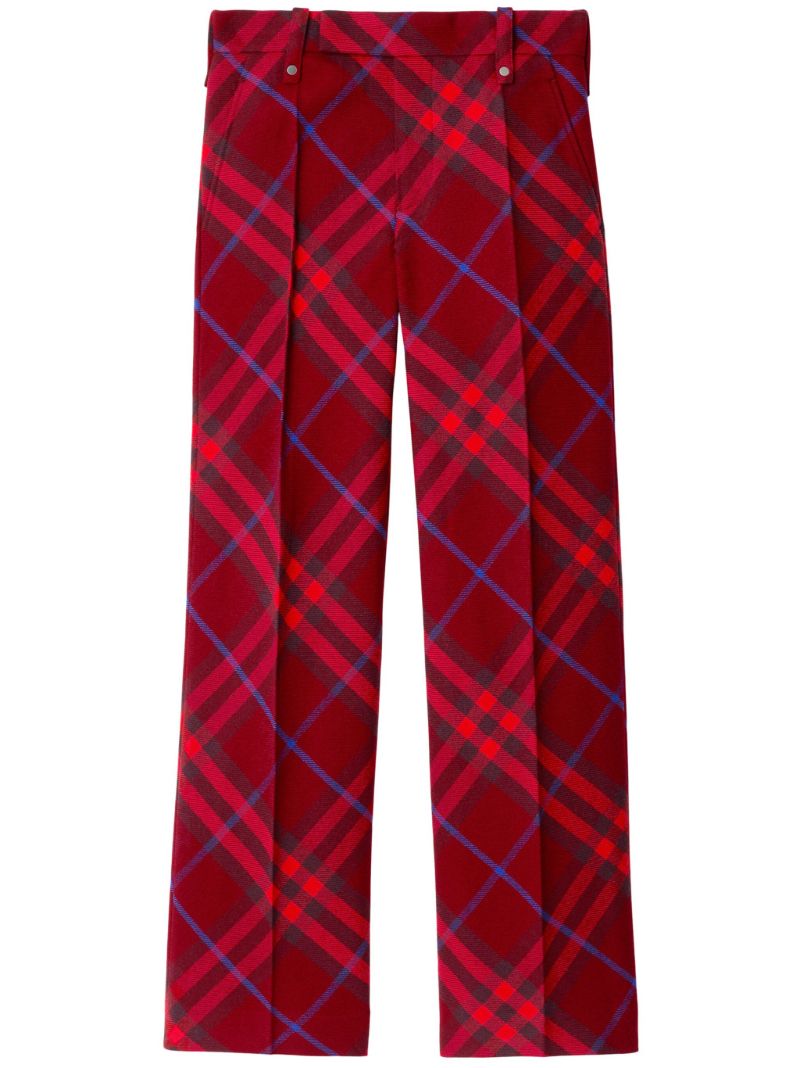 Red Check Wool Trousers