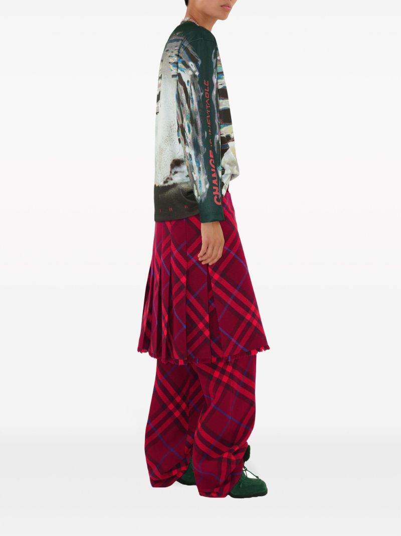 Red Check Wool Trousers