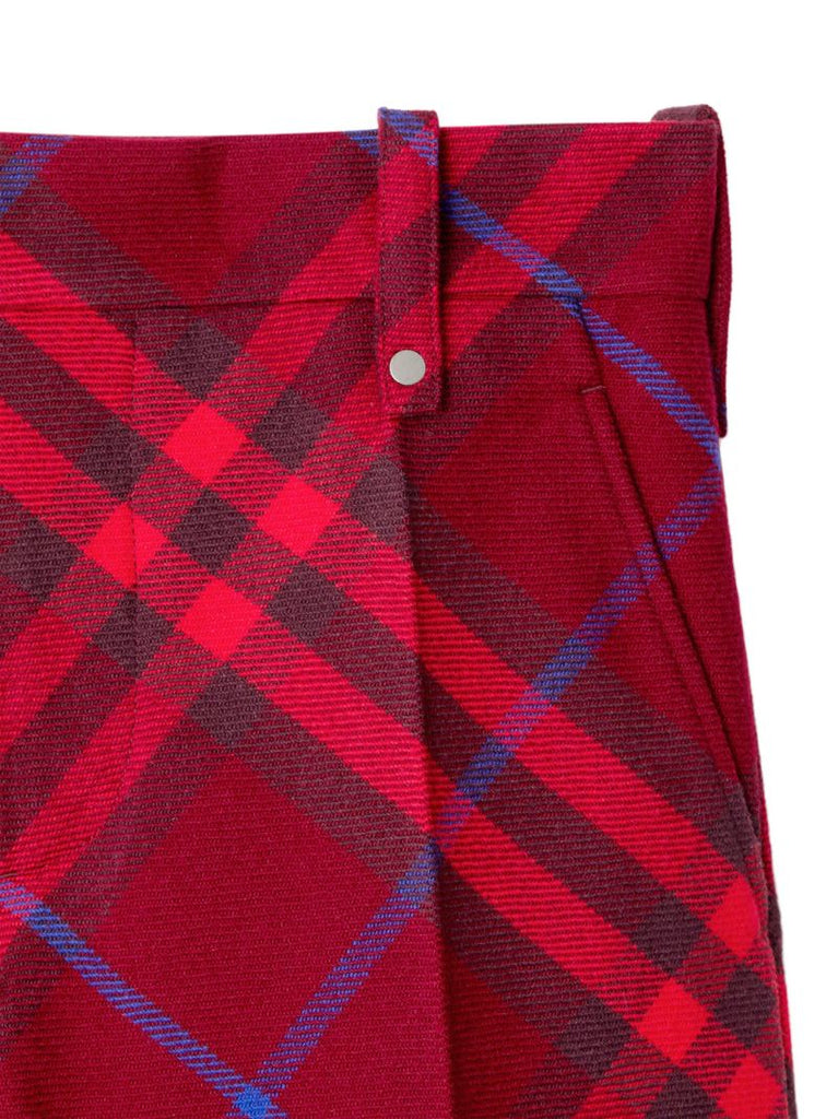Red Check Wool Trousers