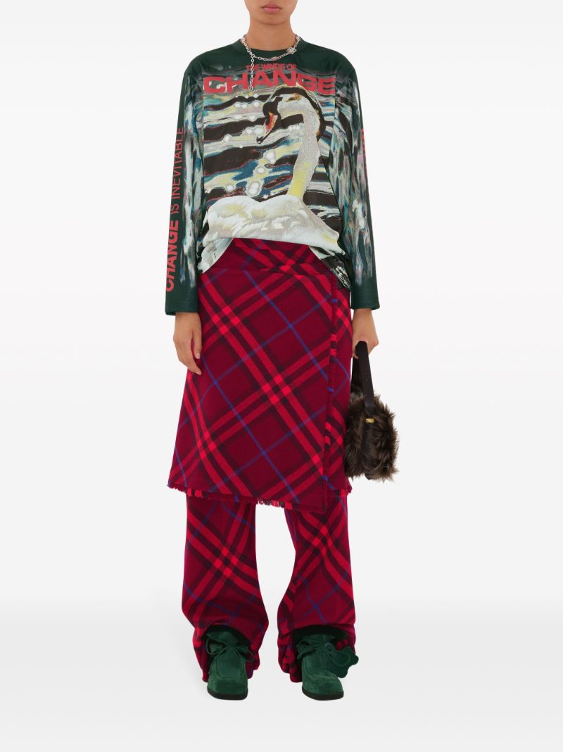Red Check Wool Trousers