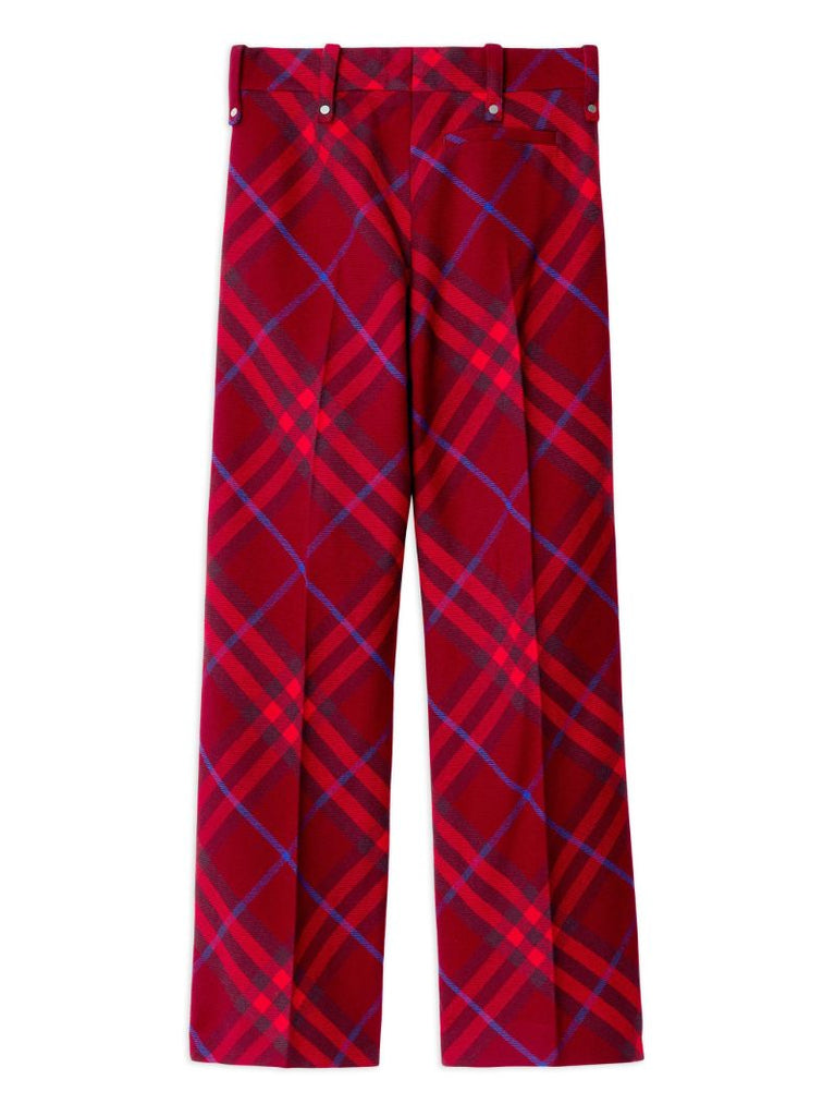 Red Check Wool Trousers
