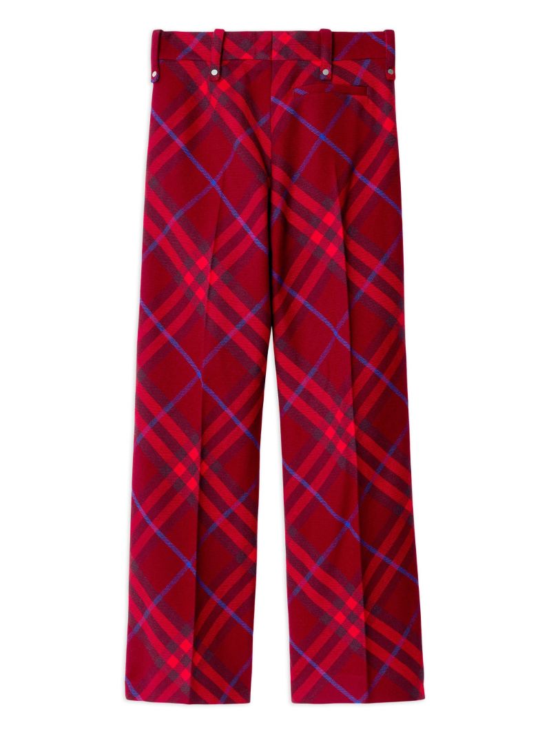 Red Check Wool Trousers