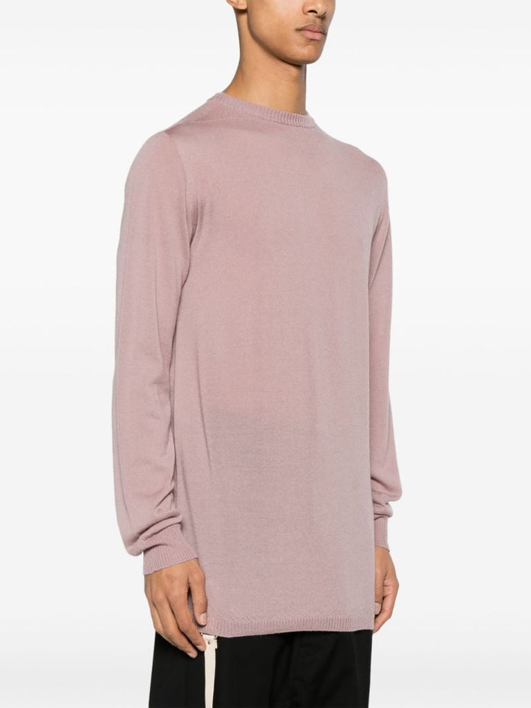 Pink Fine-knit Virgin Wool Sweater