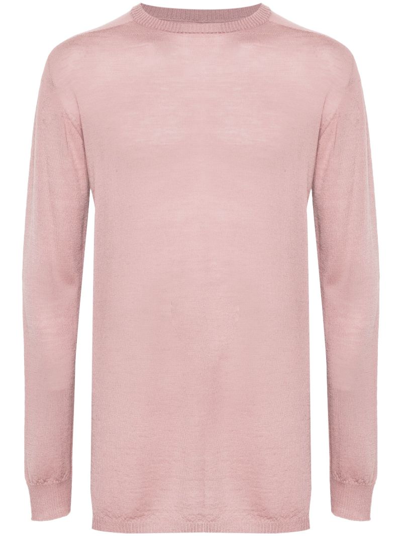 Pink Fine-knit Virgin Wool Sweater