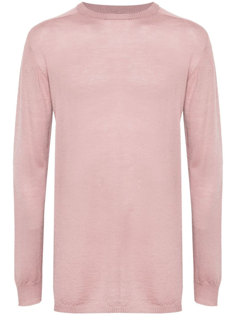 Pink Fine-knit Virgin Wool Sweater