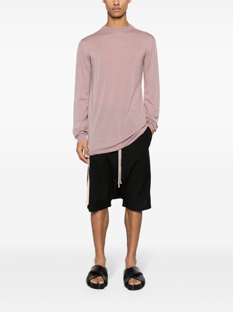 Pink Fine-knit Virgin Wool Sweater