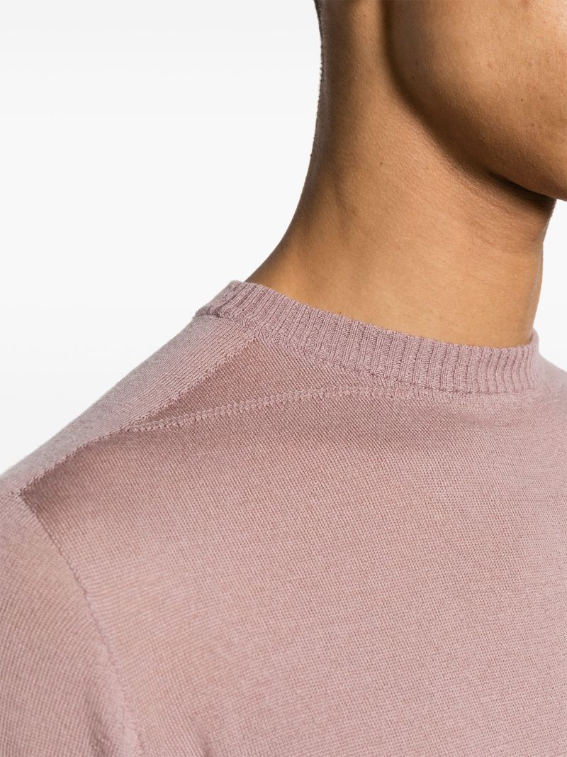 Pink Fine-knit Virgin Wool Sweater