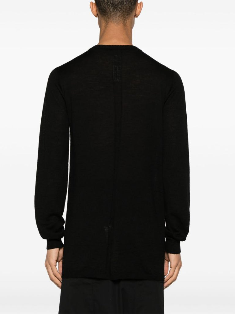 Black Fine-knit Virgin Wool Sweater